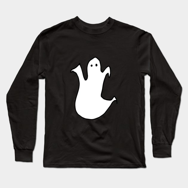 Cute Ghost Long Sleeve T-Shirt by bruxamagica